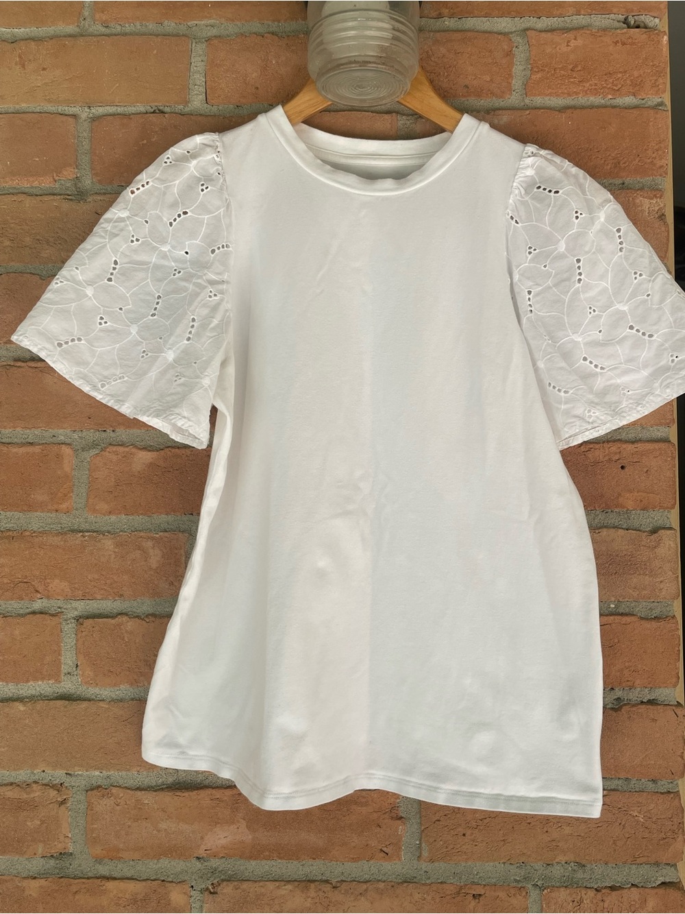 Target White Eyelet Sleeve Blouse